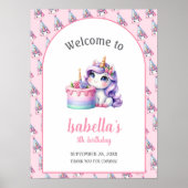 Eenhoorn Schattige Magisch Verjaardag Poster Welko (Voorkant)