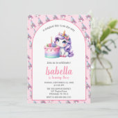 Eenhoorn Schattige Magisch Verjaardagsfeest Kaart (Staand voorkant)