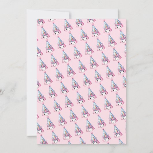 Eenhoorn Schattige Magisch Verjaardagsfeest Save The Date (Achterkant)