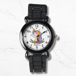 Eenhoorn Schattige Whimsical Girly Pink Floral Mei Horloge<br><div class="desc">Eenhoorn Schattige Whimsical Girly Pink Floral Gepersonaliseerde naam Girl's Watch beschikt over een schattige eenhoorn met sterren,  harten en bloemen. Gepersonaliseerd met jouw naam. Perfecte cadeaus voor meisjes voor verjaardag,  kerst,  feestdagen en meer. Ontworpen door ©Evco Studio www.zazzle.com/store/evcostudio</div>