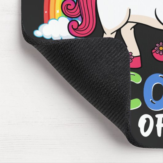 Eenhoorn Schattigee grillige grappige regenbogen e Muismat (Hoek)