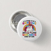 Eenhoorn Schattigee grillige grappige regenbogen e Ronde Button 3,2 Cm (Voorkant /achterkant)