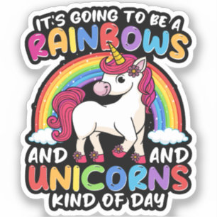 Eenhoorn Schattigee grillige grappige regenbogen e Sticker
