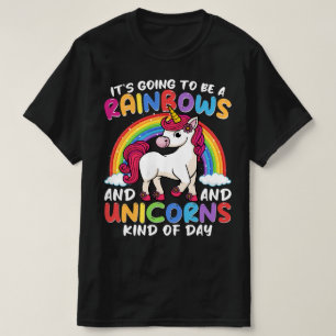 Eenhoorn Schattigee grillige grappige regenbogen e T-shirt