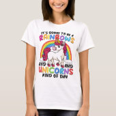 Eenhoorn Schattigee grillige grappige regenbogen e T-shirt (Voorkant)