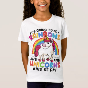 Eenhoorn Schattigee grillige grappige regenbogen e T-shirt