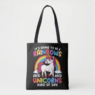 Eenhoorn Schattigee grillige grappige regenbogen e Tote Bag