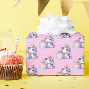 Eenhoorn Schattigee magische verjaardag Cadeaupapier