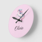 Eenhoorn Schattigee magische Waterverf Ronde Klok (Hoek)