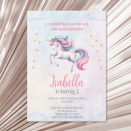 Eenhoorn Schattigee magische Waterverf verjaardags Kaart