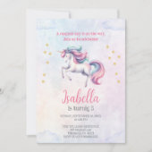 Eenhoorn Schattigee magische Waterverf verjaardags Kaart (Voorkant)