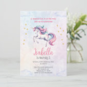 Eenhoorn Schattigee magische Waterverf verjaardags Kaart (Staand voorkant)