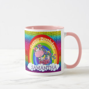 Eenhoorn Schattigee Regenboog Glitter Mok