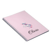 Eenhoorn Schattigee Waterverf gepersonaliseerde na Notitieboek (Rechterzijde)