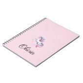 Eenhoorn Schattigee Waterverf gepersonaliseerde na Notitieboek (Linkerzijde)