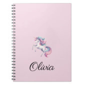 Eenhoorn Schattigee Waterverf gepersonaliseerde na Notitieboek (Voorkant)