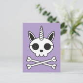 Eenhoorn Schedel en Kruisbeenderen Briefkaart (Staand voorkant)