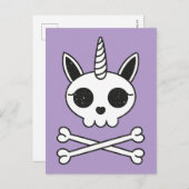Eenhoorn Schedel en Kruisbeenderen Briefkaart (Voorkant / Achterkant)