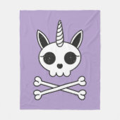 Eenhoorn Schedel en Kruisbeenderen Fleece Deken (Voorkant)