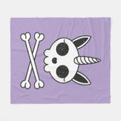 Eenhoorn Schedel en Kruisbeenderen Fleece Deken (Voorkant (Horizontaal))