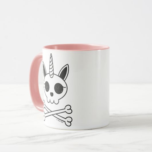 Eenhoorn Schedel en Kruisbeenderen Mok (Voorkant links)