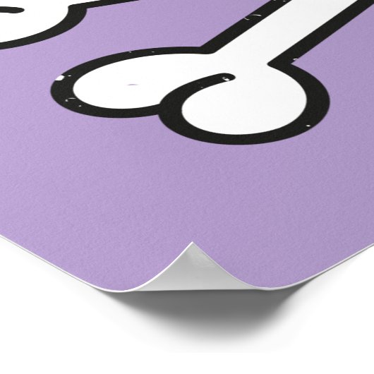 Eenhoorn Schedel en Kruisbeenderen Poster (Hoek)