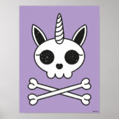 Eenhoorn Schedel en Kruisbeenderen Poster (Voorkant)