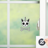 Eenhoorn Schedel en Kruisbeenderen Raamsticker (Huis)
