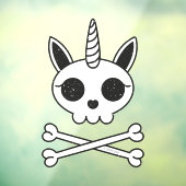 Eenhoorn Schedel en Kruisbeenderen Raamsticker (Vel 3)