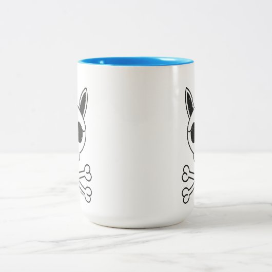 Eenhoorn Schedel en Kruisbeenderen Tweekleurige Koffiemok (Center)