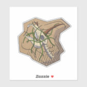 Eenhoorn schedel strand sticker (Vel)