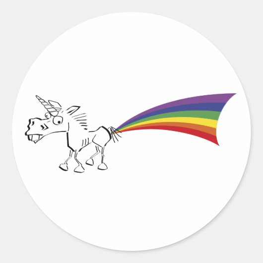 Eenhoorn scheten een regenboog stickers (Voorkant)