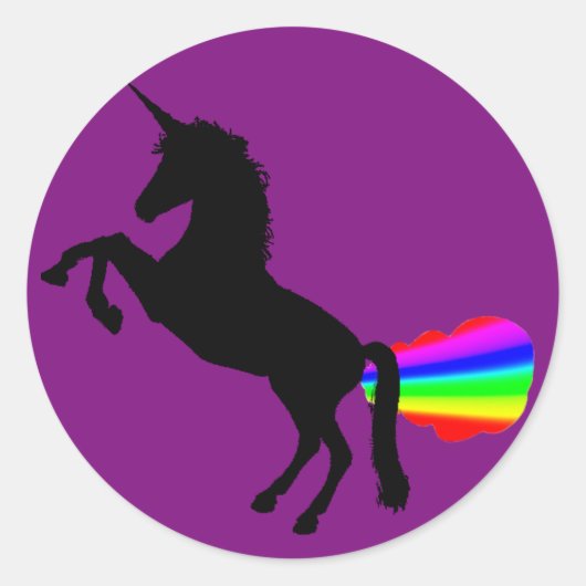 Eenhoorn scheten regenbogen sticker paarse (Voorkant)