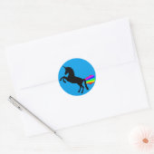 Eenhoorn scheten regenbogen sticker turkoois (Envelop)