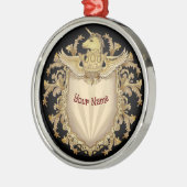 Eenhoorn Schild Metalen Ornament (Links)
