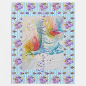 Eenhoorn schilderij dromen Blauw Bloemen Fleece De (Voorkant)