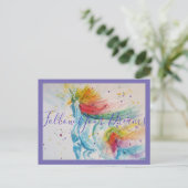 Eénhoorn Schilderij Volg Je Dromen Waterverf Briefkaart (Staand voorkant)