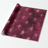 Eenhoorn Sequin Zwart Vonk Marsal Glitter Bourgogn Cadeaupapier (Uitgerold)