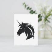 Eenhoorn silhouet  briefkaart (Staand voorkant)