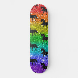 Eenhoorn Silhouet Regenboog Glitter LGBTQ trots Persoonlijk Skateboard