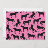 Eenhoorn Silhouette 1e Verjaardagsfeest Roze Meisj Kaart (Achterkant)