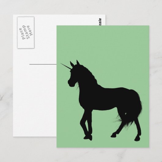 Eenhoorn Silhouette Briefkaart (Voorkant / Achterkant)