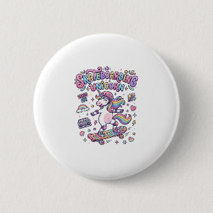 Eenhoorn Skateboarden Eenhoorn Vet Typografie T-sh Ronde Button 5,7 Cm