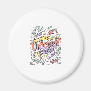 Eenhoorn Skater Eenhoorn Bemanning Whimsical Zazzl Magneet