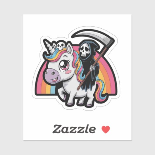 Eenhoorn Skull Riding Sticker (Vel)