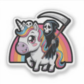 Eenhoorn Skull Riding Sticker (Voorkant)