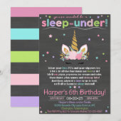 Eenhoorn Slaap-onder Uitnodiging, Eenhoorn Uitnodi Kaart (Voorkant / Achterkant)
