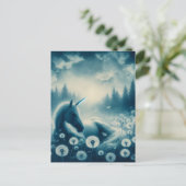 Eenhoorn slaapt in Dandylions Briefkaart (Staand voorkant)