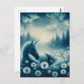 Eenhoorn slaapt in Dandylions Briefkaart (Voorkant / Achterkant)