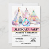 Eenhoorn slaapzak teepee roze wit meisjesslaap kaart (Voorkant)